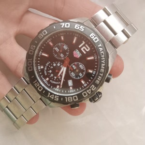 Tag Heuer Formula 1 Men&#39;s Black Watch, CAZ1010.WAB7369 chronograph, steel band, Used Tag heuer chrono Black Dial Men Sport Watch Gift 42 mm