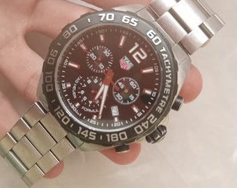 Tag Heuer Formula 1 Herren-Armbanduhr, Schwarz, CAZ1010.WAB7369, Chronograph, Stahlband, Gebraucht, Tag Heuer Chrono, Herren-Sportuhr mit schwarzem Zifferblatt, Geschenk, 42 mm