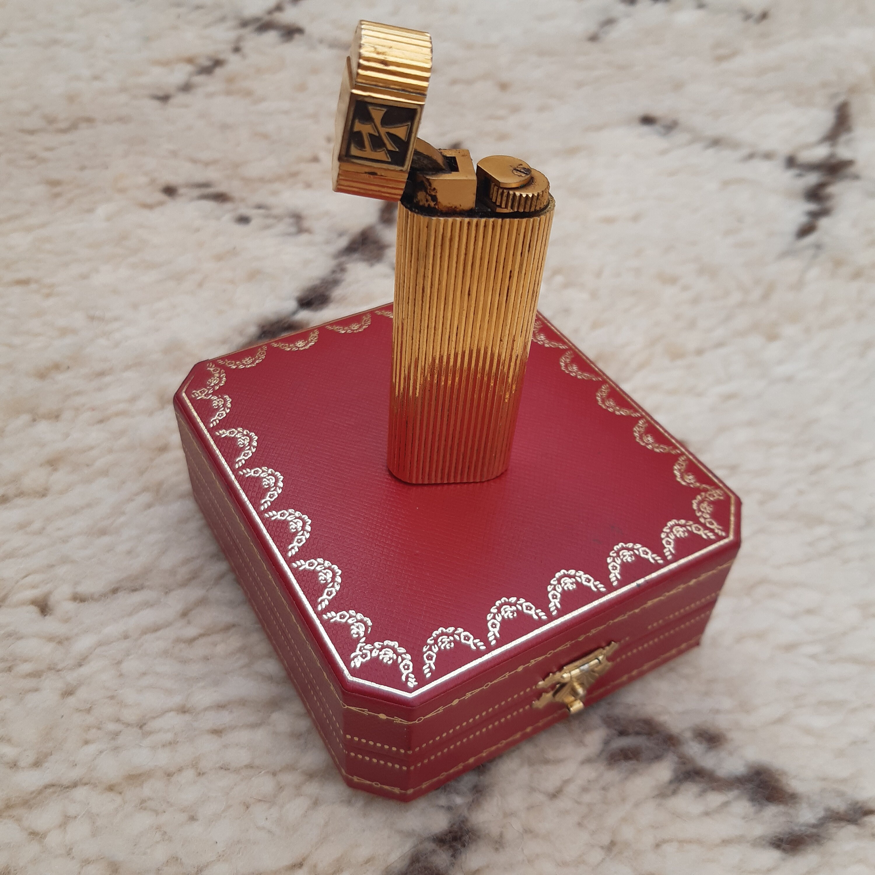 Vintage Old Cartier Paris Lighter Gold Plated 48576 Swiss Made Etsy