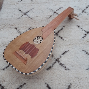 New Handmade Wood Small Lute Musical,Arabic STRING Instrument Oud Decor UD 17 in,Home decor,Small Lute Music oudh instrument strings tunes