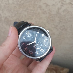 Versace Business 22AK100 8456 Automatic Power Reserve Indicator Black Men Watch, versace black color authentic men watch