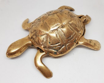Vintage Bronze Cigarette Ashtray,Sea Turtle Home Decor Ashtrays Collectibles Desk Decor,Handmade Brass Art Deco Gift for smoker Trinket box