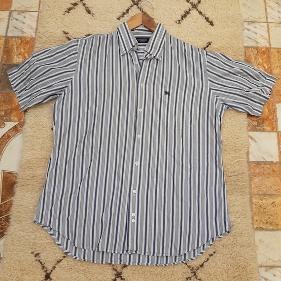 Used BURBERRY Casual MEN'S Blue Shirt Plaid Short Sleeve - Etsy