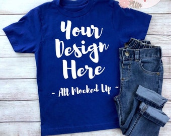 Download Next Level 3310 Boys Royal Blue T-shirt Tshirt Mock Up MockUp Image - Flat Lay Image - Flatlay ...