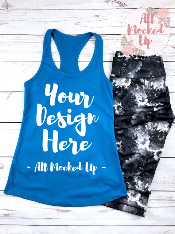 Download Free Next Level 1533 Womens Turquoise Workout Racer Back ...