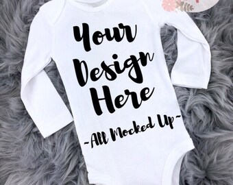 Download Carter's White Long Sleeve Infant Bodysuit Baby T-shirt ...