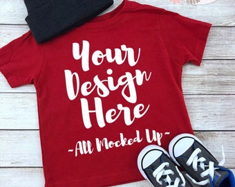 Download Free Rabbit Skins 3321 Red Toddler T Shirt Tshirt Mock Up Mockup Image PSD Mockup Template