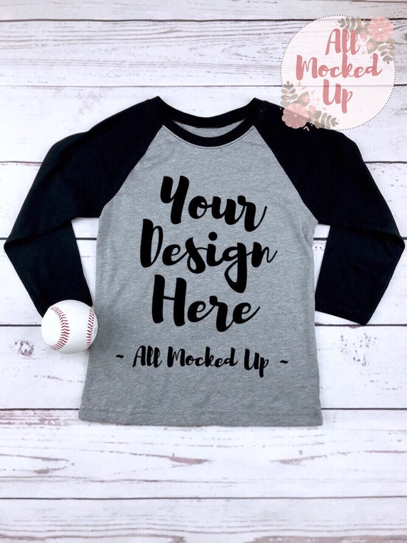 Next Level 3352 Youth Raglan Black Grey TShirt Best