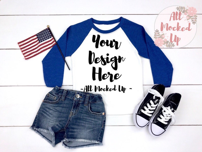 Download Next Level 3352 Youth Raglan Royal Blue Sleeve T-shirt ...