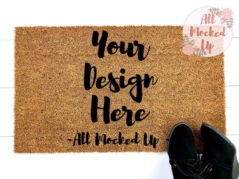 Download 18 x 30 Coir Door Mat Doormat Mock Up MockUp Image Flat Lay | Etsy