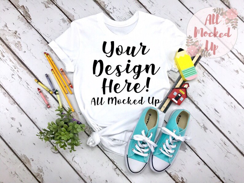 Download Bella Canvas Unisex 3413 or 3001 White T-shirt Mock Up ...