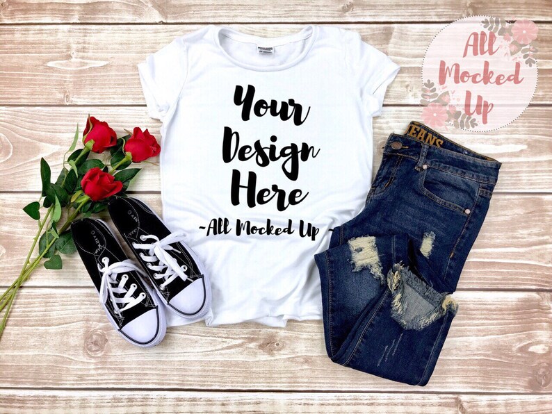 JERZEES 21WR Women�s White Tshirt Mock Up MockUp Image Etsy