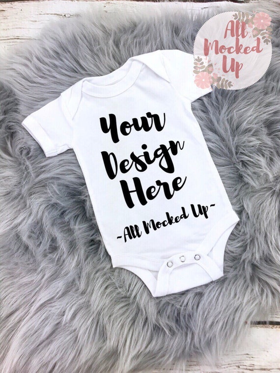 Download Bella Canvas 100B White Bodysuit Tee Shirt T-shirt Mock Up | Etsy