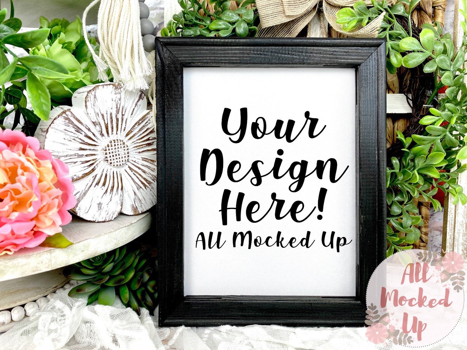 Download Ebony Stained Reverse Canvas Sign Mockup Sublimation Sign ...