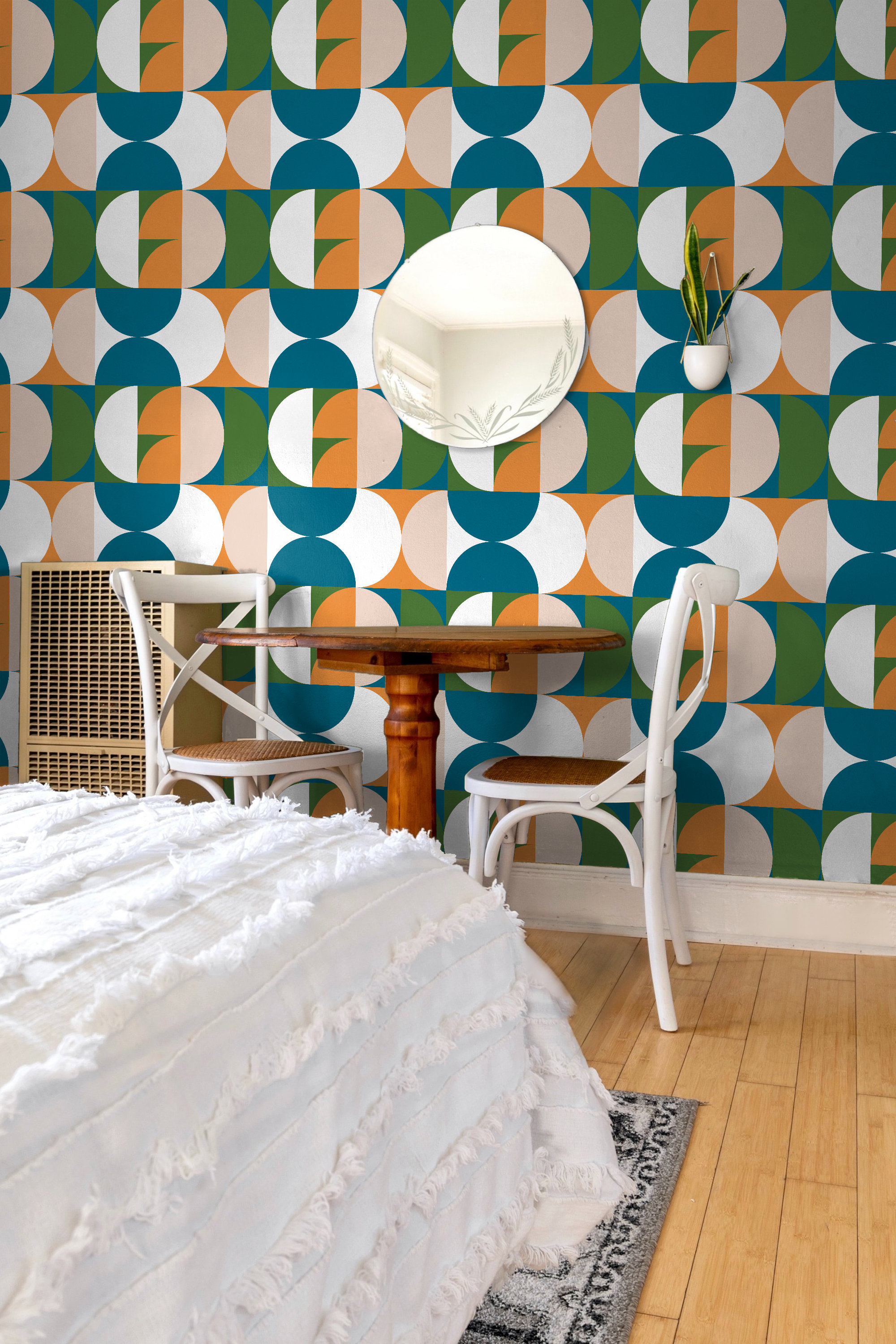 Geometric Vintage Wallpaper 1950s Wall Decor Mid-century Mural - Etsy