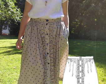 Button-down country skirt