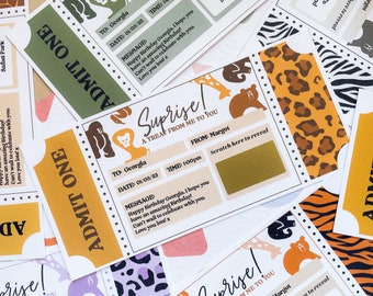 Surprise Zoo or Safari Ticket Gift, Surprise Scratch to Reveal Ticket Gift Card, Special Treat Surprise Ticket for all Special Surprises