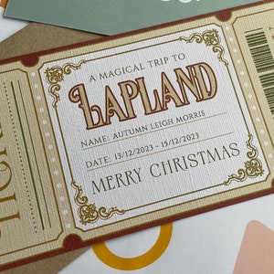 Surprise Lapland Ticket Gift, Surprise Christmas Ticket, A trip to Lapland Ticket, Surprise Ticket, Vintage Style Ticket Gift.