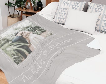 Regalo de boda personalizado, manta para parejas, regalo de aniversario para esposa, regalo de Navidad, manta personalizada, manta personalizada, navidad
