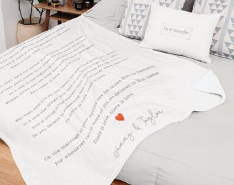 Manta con letras de canciones, manta personalizada, manta con letras, manta personalizada, manta con letras de canciones, manta de aniversario, manta de pareja, canción