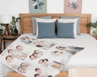 Custom Photo Blanket Personalized Photo Blanket Custom Picture Blanket Photo Collage Memory Blanket Family Blanket Custom Mothers Day Gift