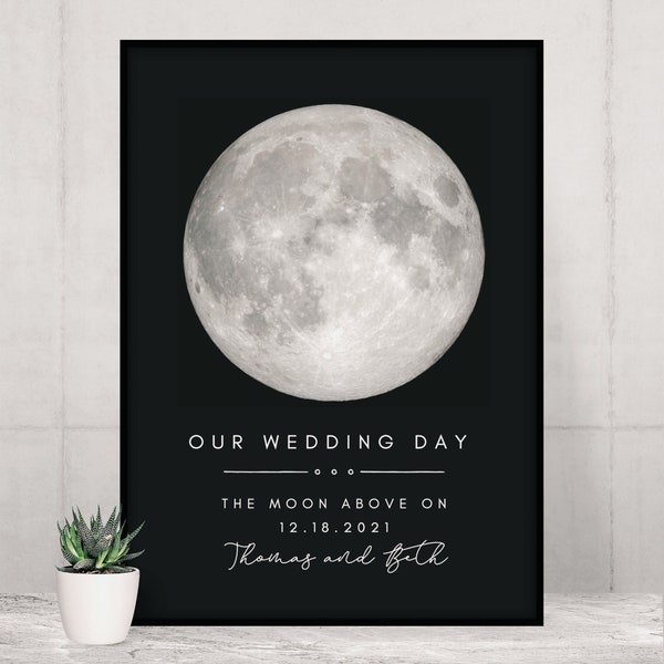 Personalized Moon Gift, Custom moon print, Personalized moon phase print, Keepsake gift, Printable wedding gift, Mothers day gift