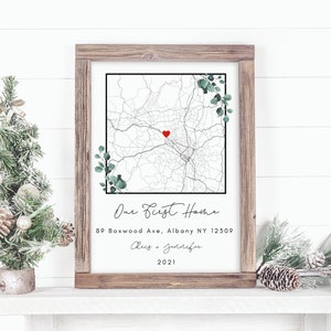 Neues Zuhause Geschenk, Einweihungsgeschenk für Paare, Neue Haus Karte, Erste Haus Geschenkidee, unser erstes Zuhause, personalisierte Realtor Geschenk, Einweihungsparty