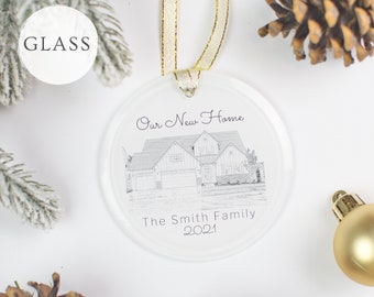 Custom Home Ornament, Housewarming Gift, Personalized Home Ornament, New Home Ornament, House Warming Gift Idea, Real Estate Gift, Sketch