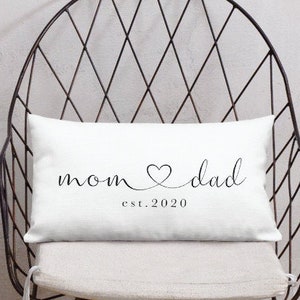 Mom Dad Gifts, Mom Dad Pillows, New Parent Gift, New parents Gift, Personalized Pillow, Mom Gift, New Mom gift, Mom And Dad Gifts, Mom gifts image 2