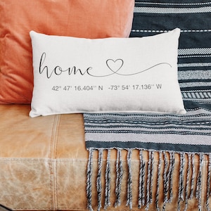 Home coordinates pillow | house warming gift | farmhouse style pillow | wreath pillow | home pillow | phrase pillow | cottage decor gift