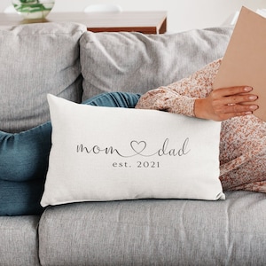 Mom Dad Gifts, Mom Dad Pillows, New Parent Gift, New parents Gift, Personalized Pillow, Mom Gift, New Mom gift, Mom And Dad Gifts, Mom gifts image 1