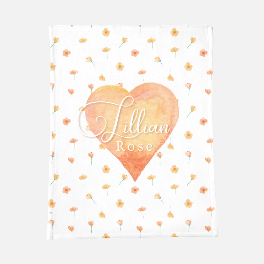 Baby Girl Name Blanket Personalized Floral Baby Blanket Etsy