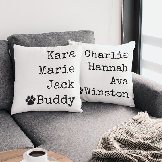 Grandkid names pillow family names pillow children names pillow kids names pillow Grandchildren names pillow grandma gift mothers day pillow