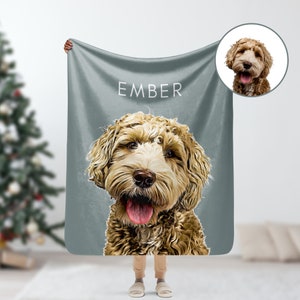Custom Pet Blanket with Photo & Name – Personalized Dog or Cat Throw – Minky Sherpa Memorial Gift for Pet Lovers-dog loss gift-cat loss gift