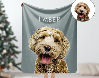 Custom Pet Blanket with Photo & Name – Personalized Dog or Cat Throw – Minky Sherpa Memorial Gift for Pet Lovers-dog loss gift-cat loss gift