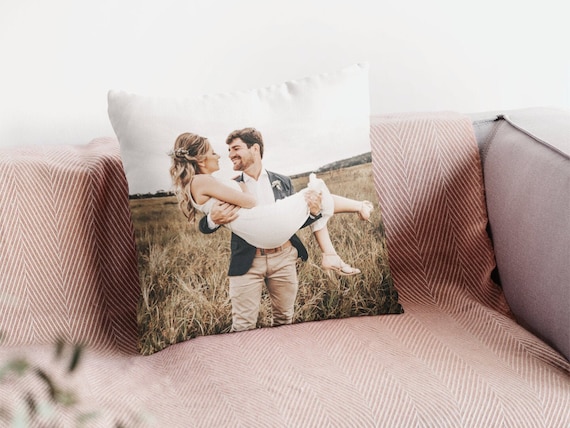 Almohada de foto personalizada con amor, pareja con cualquier imagen,  relleno de almohada opcional, almohadas personalizadas con imagen, funda de