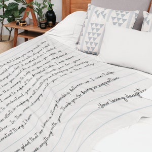 Cobertor de carta de amor, lance personalizado, presente para namorado, presente para namorada, presente de casamento, presente de aniversário, presente de dia das mães, presente personalizado