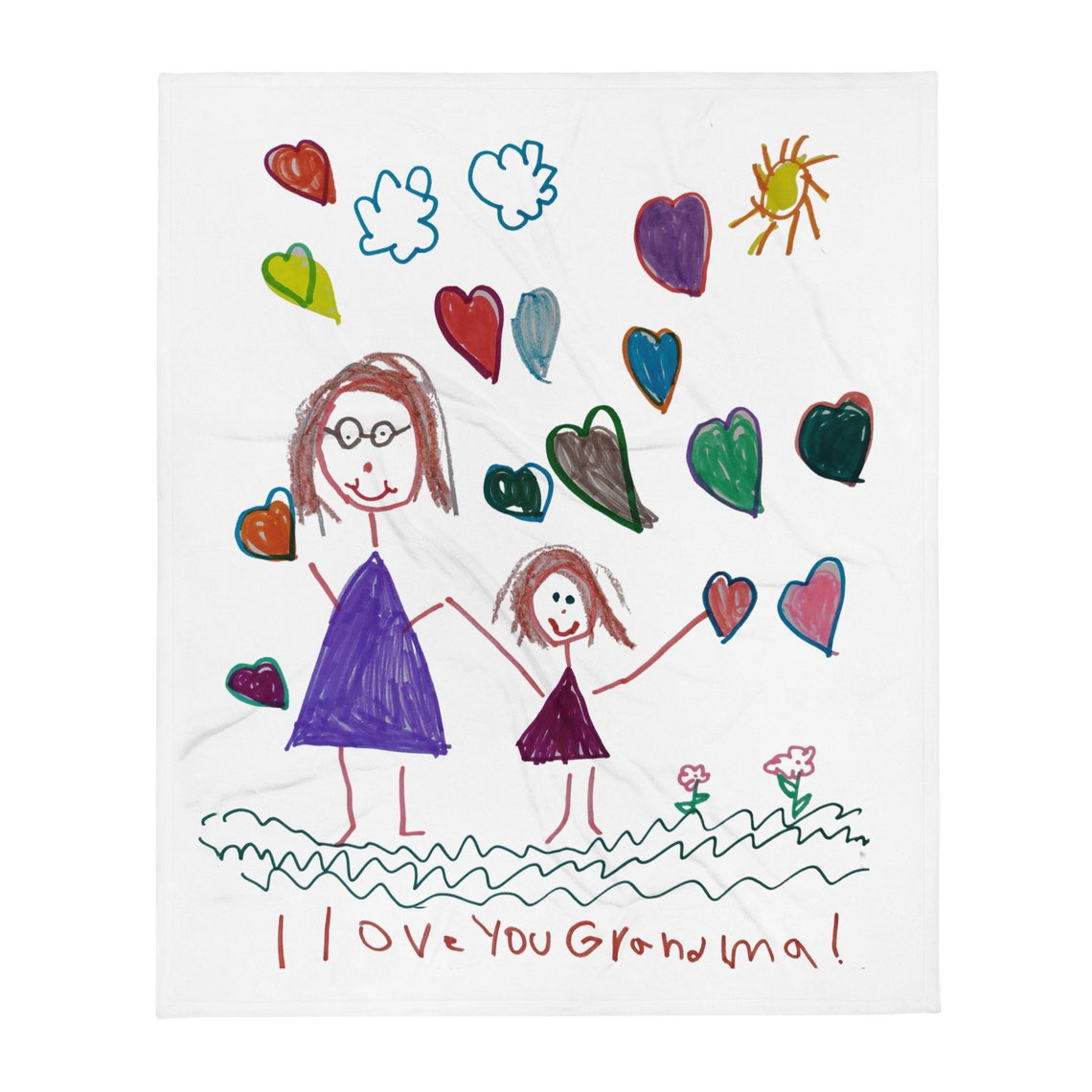 Custom Kids Drawing Blanketkids Blanket Personalizedblanket Etsy