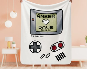Personalized Video Games Blanket – Custom Gamer Name Throw – Minky or Fleece Gamer Gift – Game Room Decor, Anniversary, Birthday, Christmas
