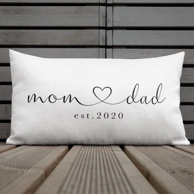 Mom Dad Gifts, Mom Dad Pillows, New Parent Gift, New parents Gift, Personalized Pillow, Mom Gift, New Mom gift, Mom And Dad Gifts, Mom gifts image 3