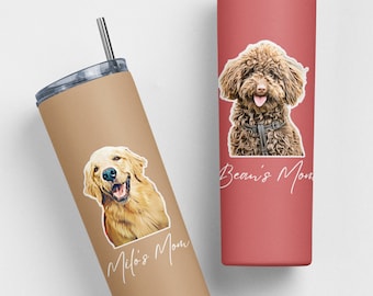Custom Pet Photo Skinny Metal Tumbler, Custom Photo Tumbler, Travel Mug, Corporate Gifts, UV Printed Tumbler, Pet for Gift Lover,Pet Gift