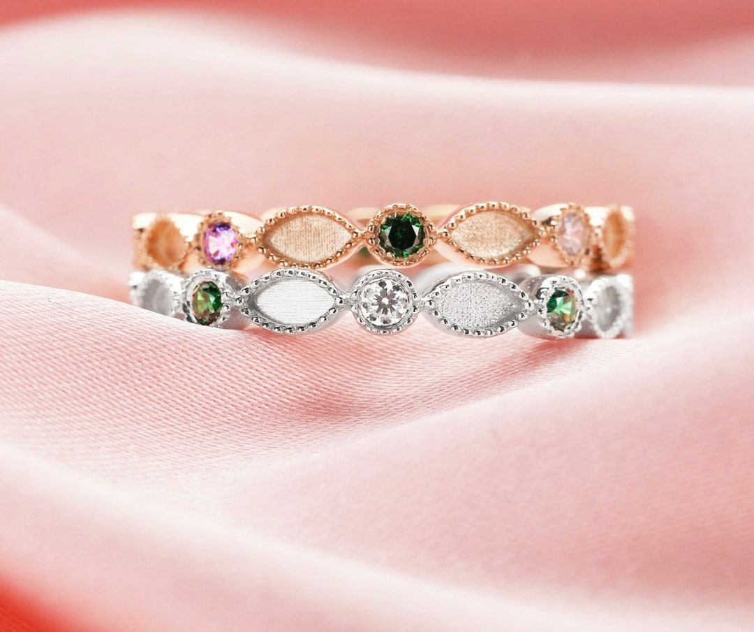 Breastmilk MULTIPLE BIRTHSTONE Ring / Full Wrap Around - Etsy