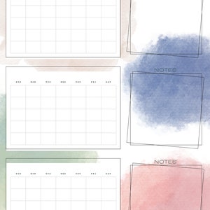 Three Month Custom Calendar Template. Digital File. 3 Designs Included ...