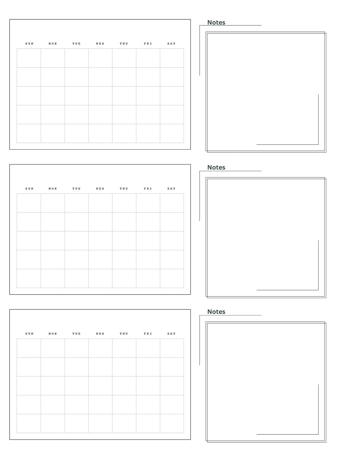 Three Month Custom Calendar Template. Digital File. 3 Designs Included ...