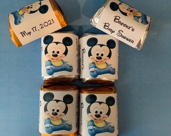 60 Baby Mickey Baby Shower Candy Wrappers