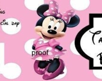 15 Minnie Mouse light pink Personalized Baby Shower Self Stick Water Bottle Wrappers