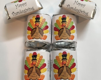 60 Thanksgiving Turkey Candy Bar Wrappers Favors