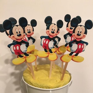 12 Mickey Mouse Cupcake Toppers