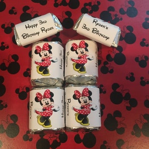 60 Minnie Mouse Birthday Candy Wrappers
