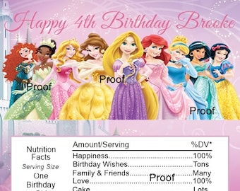 15 Disney Princess Birthday Candy Bar Wrappers